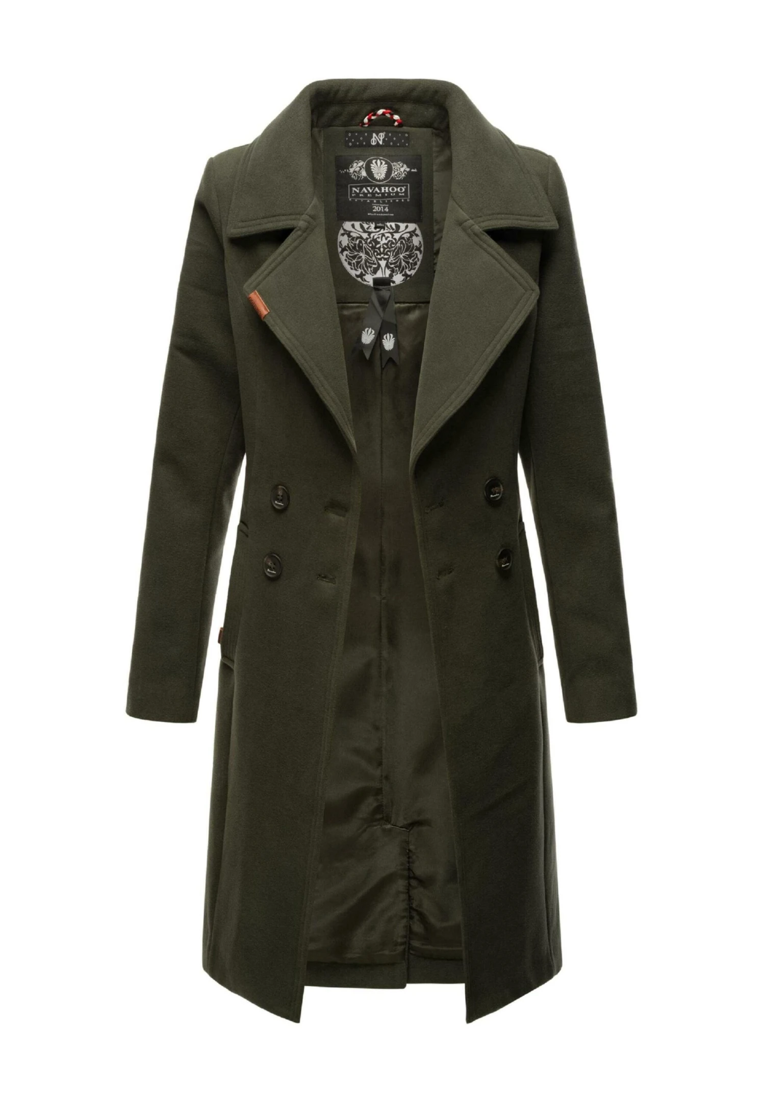 Navahoo Wooly - Halflange Jas - Dark Green 6 Navahoo Wooly - Halflange Jas - Dark Green - Afbeelding 4