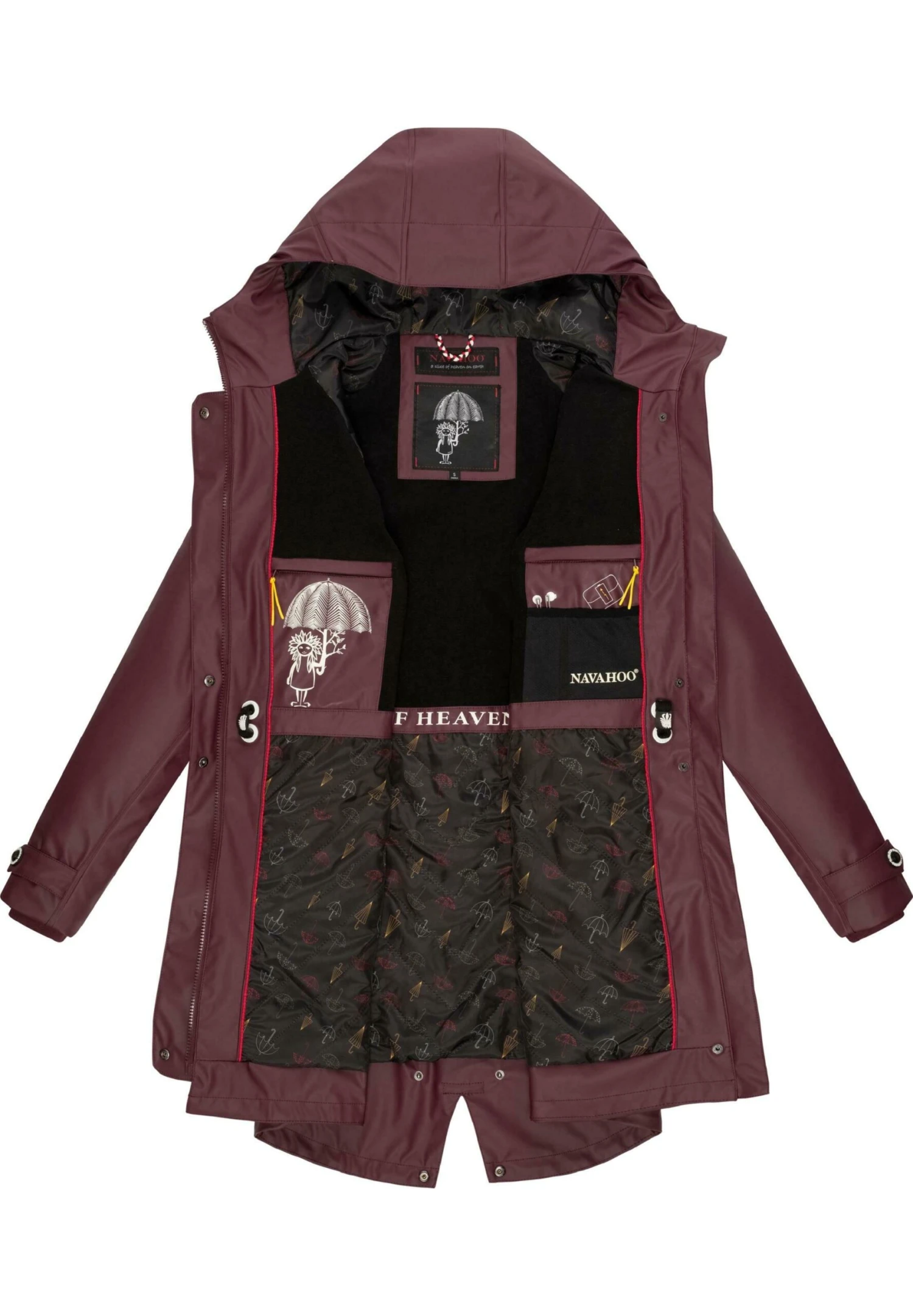 Navahoo Rainy Flower - Parka - Dark Red Melange 6 Navahoo Rainy Flower - Parka - Dark Red Melange - Afbeelding 4