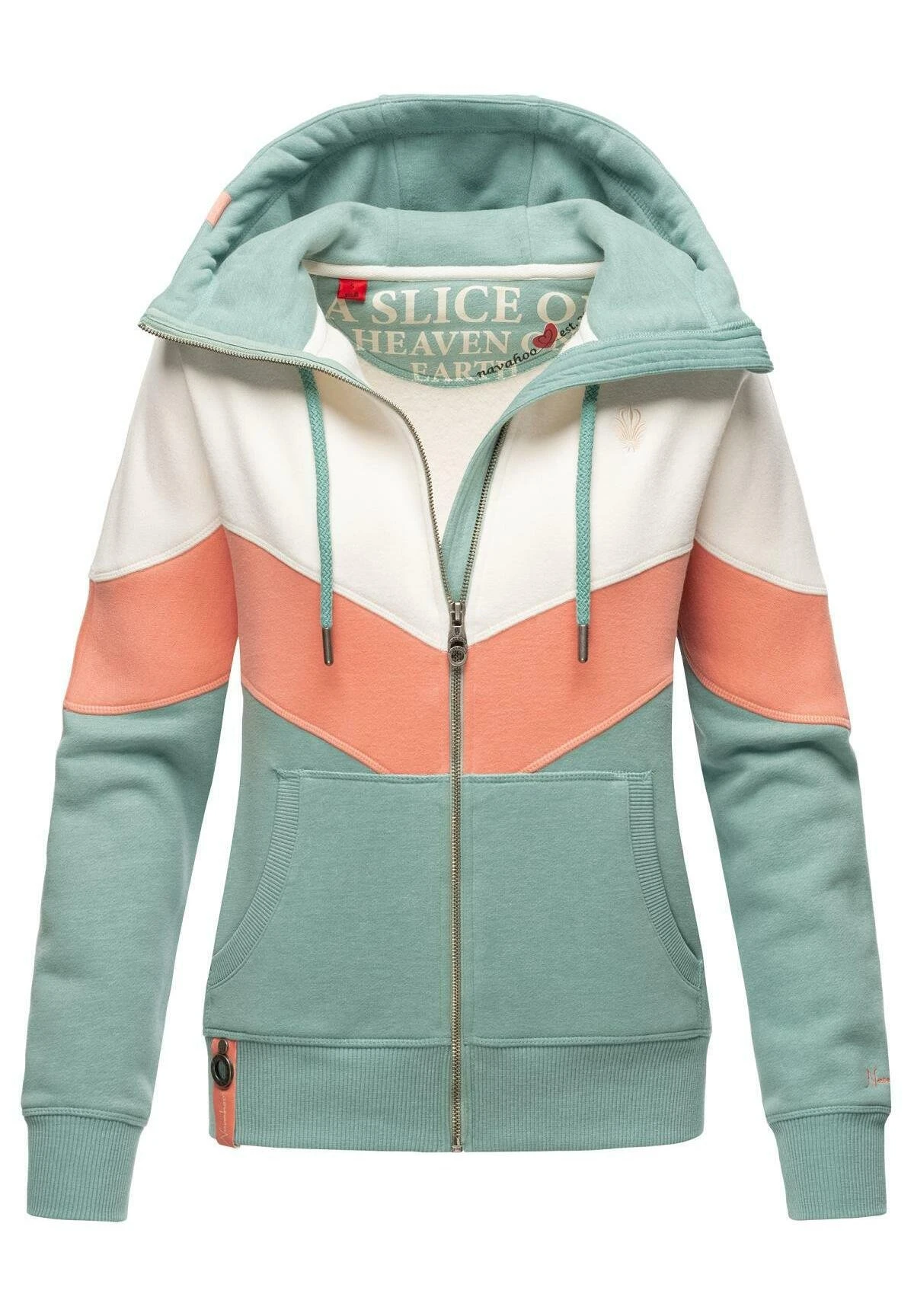 Navahoo Sweater Met Rits - Dusty Mint Melange 6 Navahoo Sweater Met Rits - Dusty Mint Melange - Afbeelding 4
