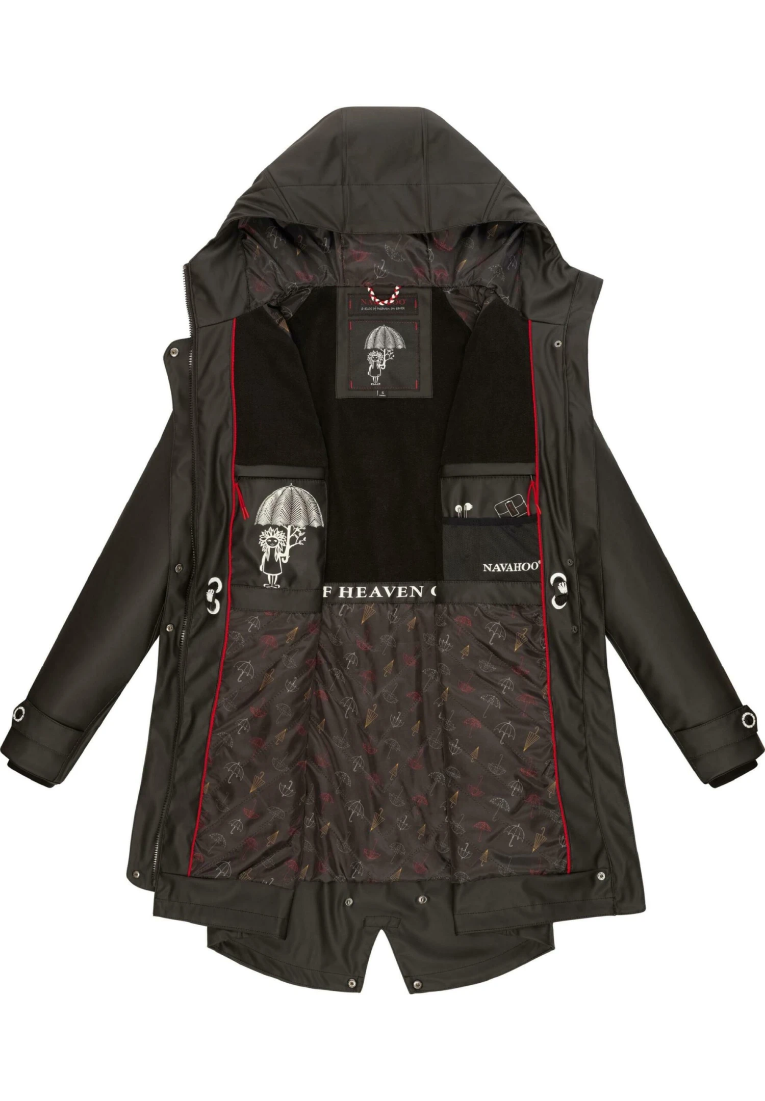 Navahoo Rainy Flower - Parka - Black 6 Navahoo Rainy Flower - Parka - Black - Afbeelding 4