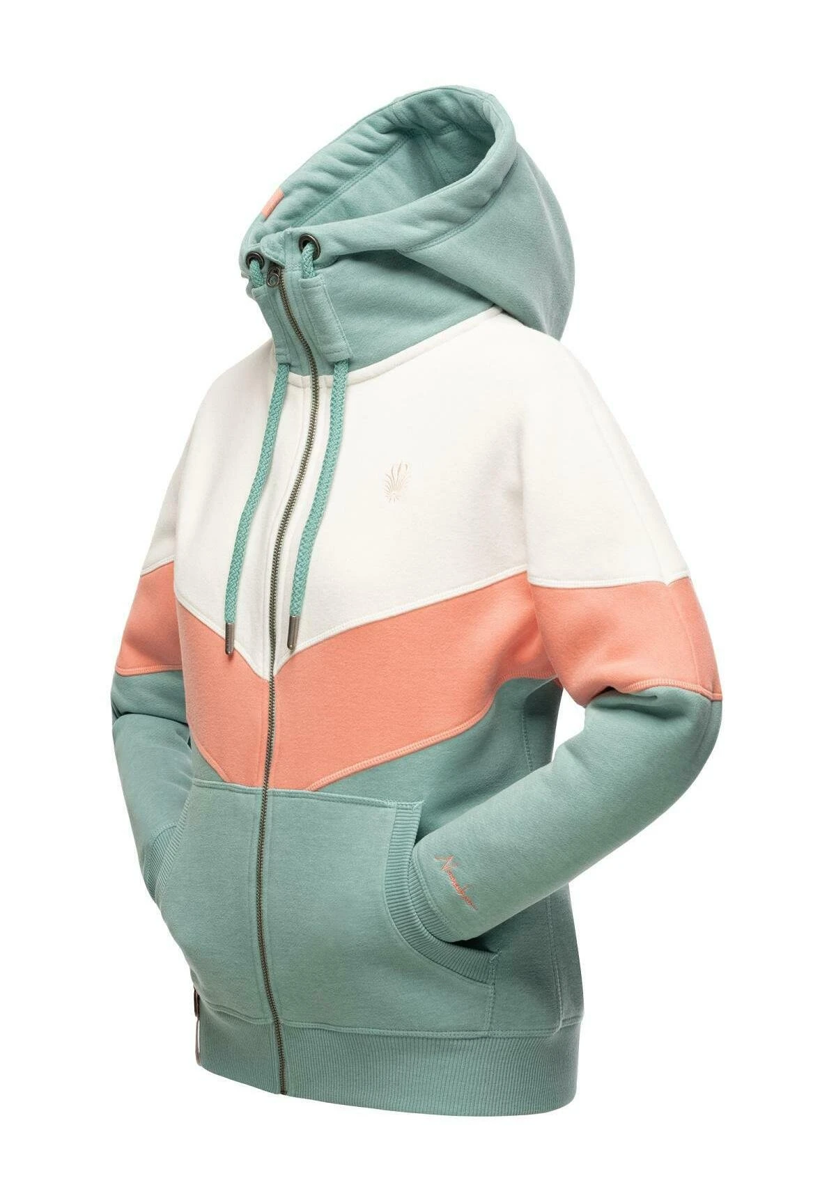 Navahoo Sweater Met Rits - Dusty Mint Melange 7 Navahoo Sweater Met Rits - Dusty Mint Melange - Afbeelding 5